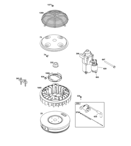 Flywheel, Ignition, And Starter Group Diagram and Parts List for 386777-3139-G1  Briggs and Stratton Engine